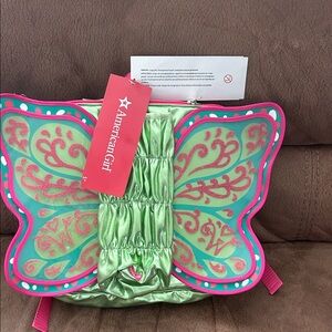 American Girl Green and Pink Butterfly Bag